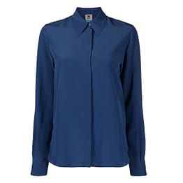 M Missoni • donkerblauwe zijden blouse