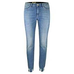 MAC • blauwe SKINNY jeans met beschadigingen aan de zoom