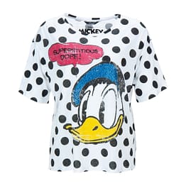 Princess goes Hollywood • wit t-shirt met zwarte dots en Donald Duck