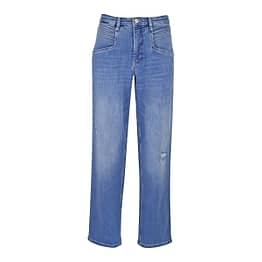 MAC • blauwe Zoe Straight jeans met beschadigingen