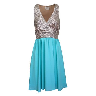 Verysimple • turqouise jurk met pailletten body