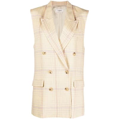 Isabel Marant Etoile • geel geruit gilet Ipegie