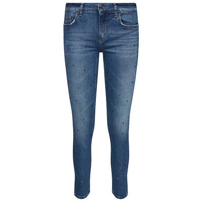 Liu Jo • blauwe slim fit jeans met steentjes