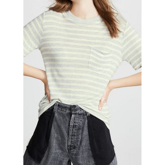 T by Alexander Wang • grijs t-shirt met lime strepen
