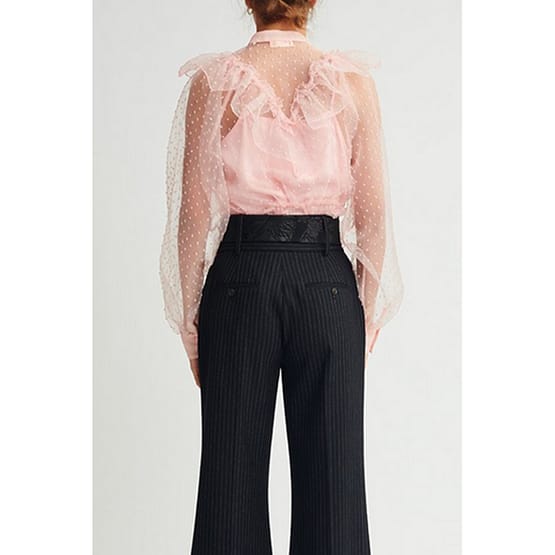 Custommade • roze blouse met polkadots
