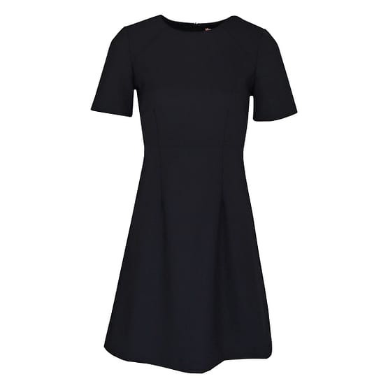 Twinset • belijnde zwarte jurk met korte mouwen