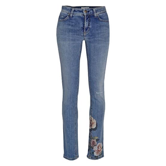 Cambio Jeans • blauwe Parla met rozen