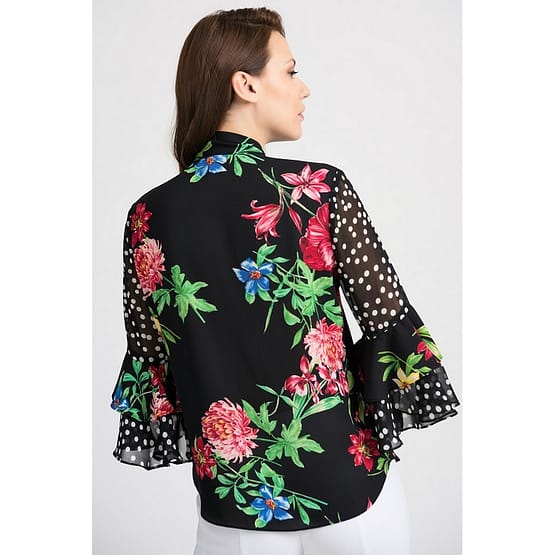 Joseph Ribkoff • zwarte blouse met bloemen
