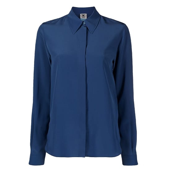 M Missoni • donkerblauwe zijden blouse