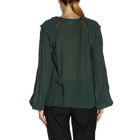 Pinko • groene opengewerkte blouse