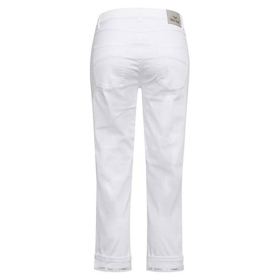 Marc Aurel • witte cropped jeans met lichte beschadigingen