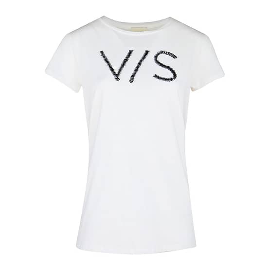 Verysimple • creme t-shirt met v/s