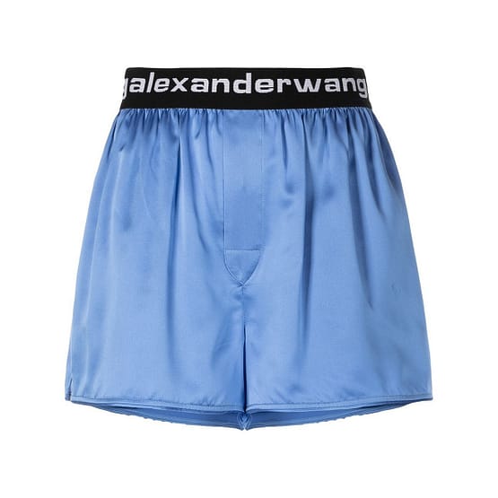 AlexanderWang.T • blauwe zijden shorts