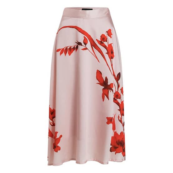Ana Alcazar • roze midi rok met hoge taille