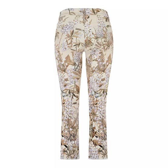 Cambio • beige Paris Easy Kick jeans met paarse bloemen