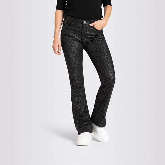 MAC • zwarte jeans Boot met luipaard coating