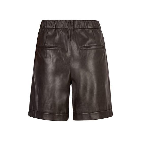 Marc Aurel • donkerbruine vegan leather shorts