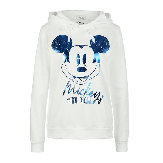 Princess goes Hollywood • witte hoodie met metalic blauwe Mickey