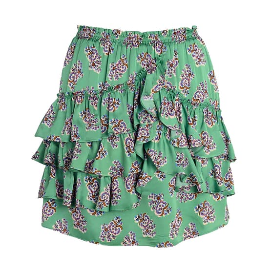 Bernice • groene mini rok met bloemen print