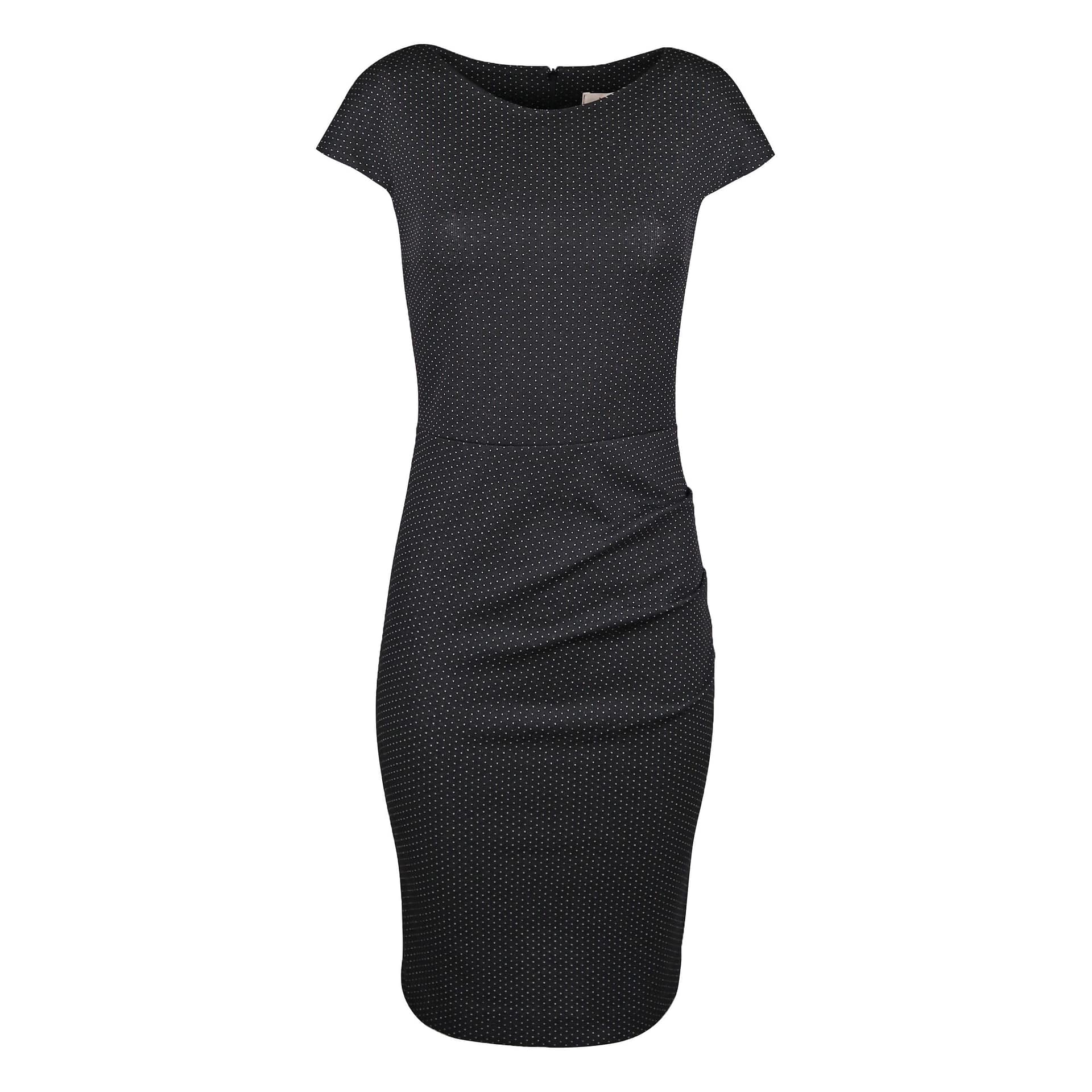 Verysimple • zwarte jurk met witte v-tjes • XS (IT40)
