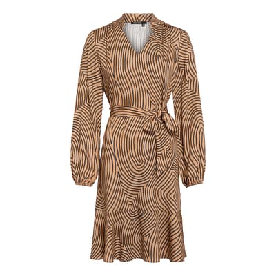 Marc Aurel • bruine jurk grafische print