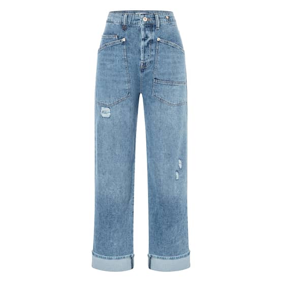 MAC • blauwe Baggy straight jeans destroy
