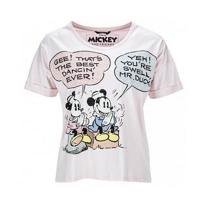 Princess goes Hollywood • roze t-shirt met neefjes Mickey