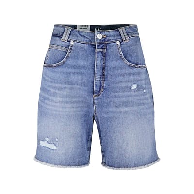 MAC • blauwe moms fit shorts destroyed
