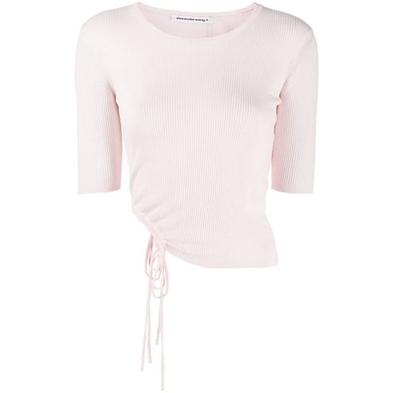 T by Alexander Wang • roze geribbelde top