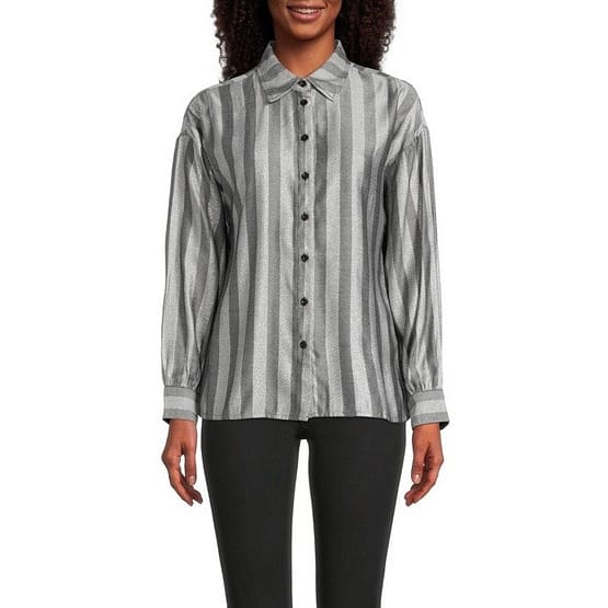 Alix the Label • gestreepte blouse in zilver
