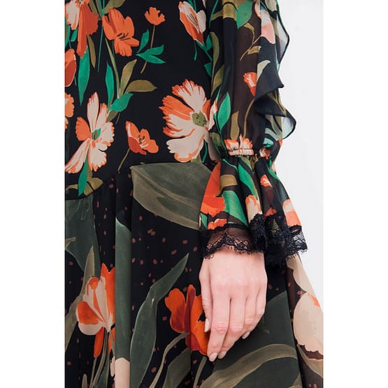 Twinset • zwarte jurk met bloemen
