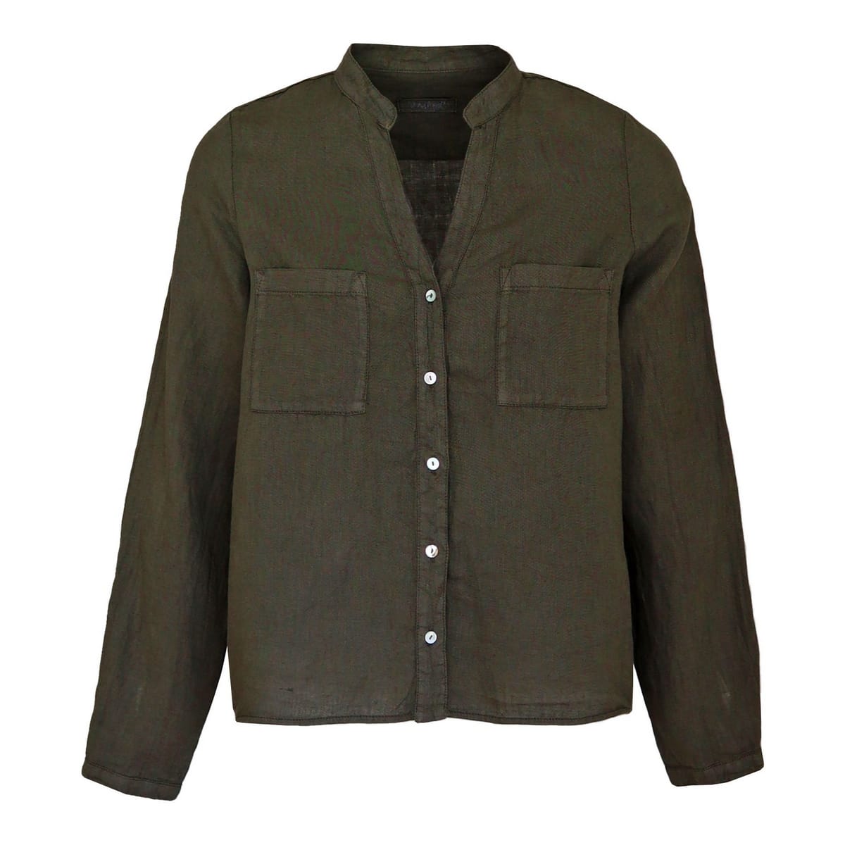 Backstage • linnen blouse in dark olive
