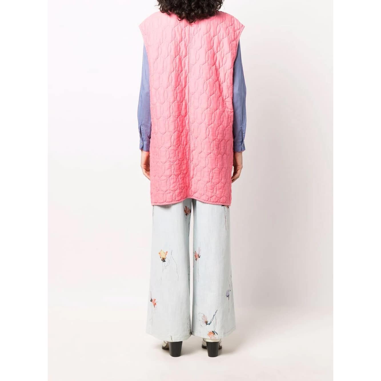 Forte_Forte • lang gewatteerd gilet in roze