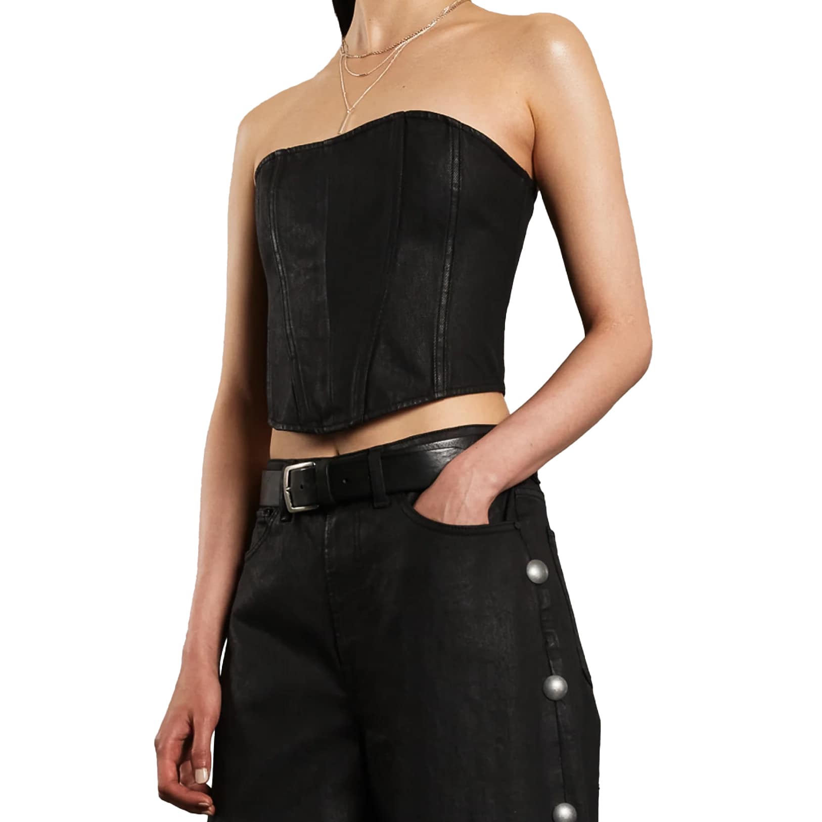 3x1 • zwart denim corset