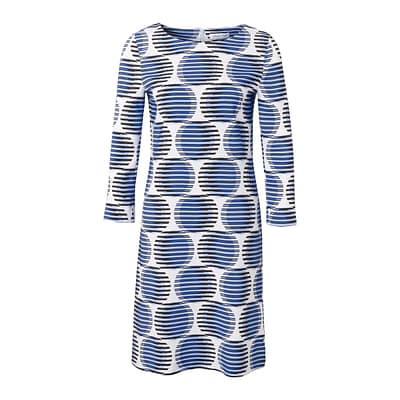 Louis and Mia • witte jurk met blauwe bollen