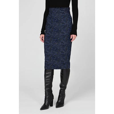 Pinko • blauw zwarte midi rok