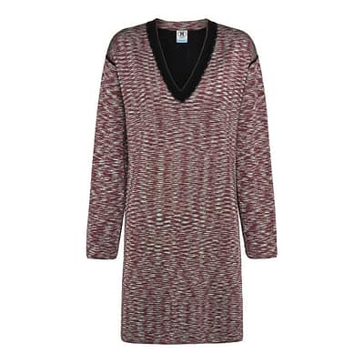 M Missoni • korte wollen jurk met V-hals