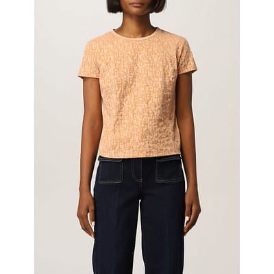 Elisabetta Franchi • zalmroze shirt met logo