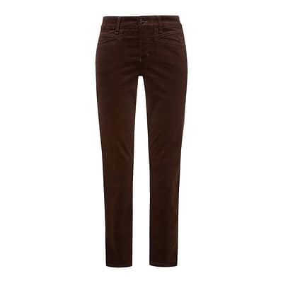 Cambio • donkerbruine fluwelen Pina Seam broek