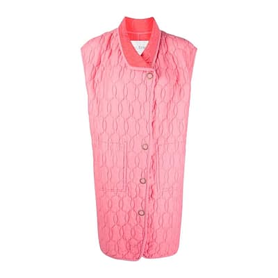 Forte_Forte • lang gewatteerd gilet in roze