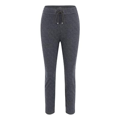 MAC • relaxte broek EASY chain geruit in zwart grijs