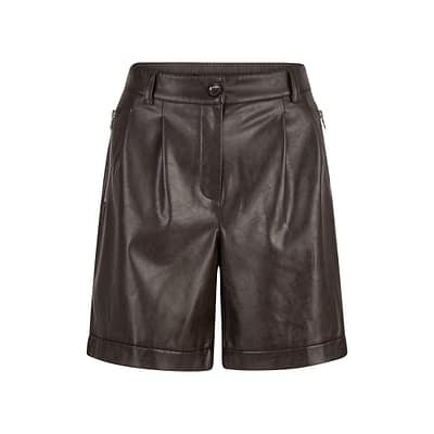 Marc Aurel • donkerbruine vegan leather shorts