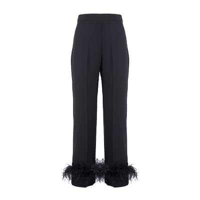 Nenette • zwarte pantalon met veren