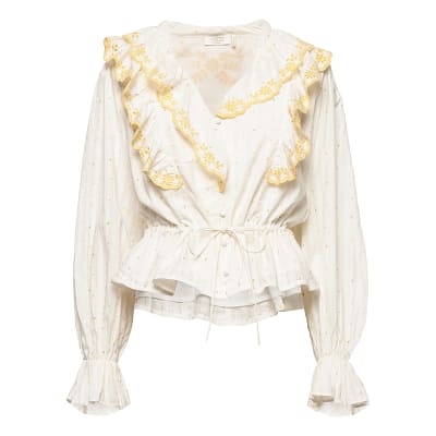Notes du Nord • ecru blouse Ciara met kant