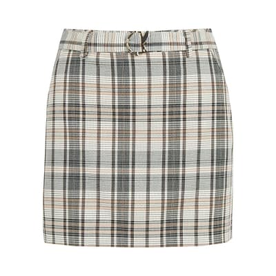 Patrizia Pepe • geruite beige mini rok