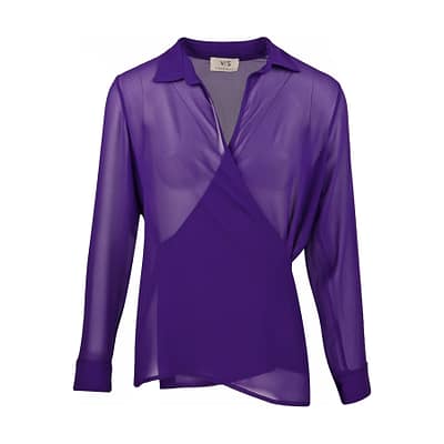 Verysimple • paarse doorschijnende wikkelblouse