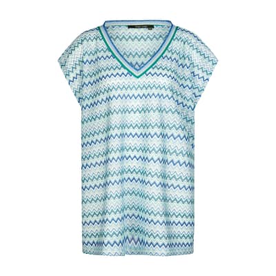 Marc Aurel • blauwe zigzag top