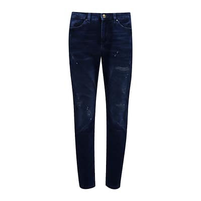 MAC • Skinny blauwe fluwelen pantalon