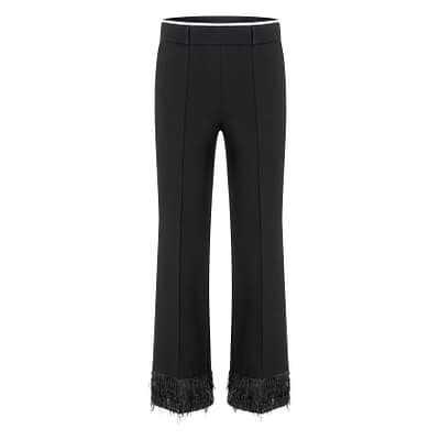 Cambio • zwarte pantalon Francoise cropped veertjes