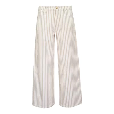 Cambio • gestreepte Celia jeans beige